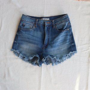 high waisted denim short-shorts